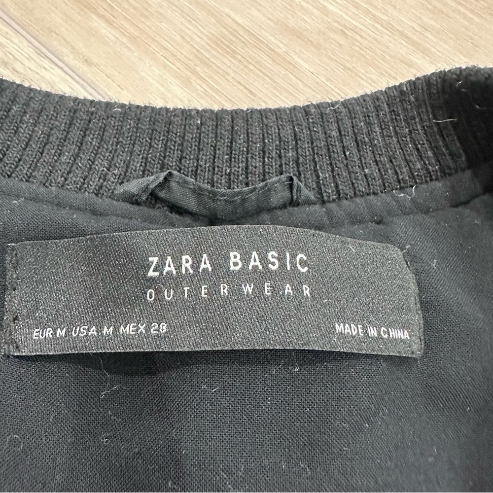 Zara oversized faux fur sequin bomber jacket black gold medium - Picture 10 of 12